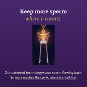 Product image with anatomical design illustration showing key mechanism