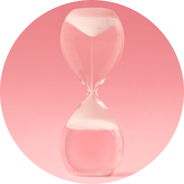 hourglass to symbolize urgency of time during fertile window